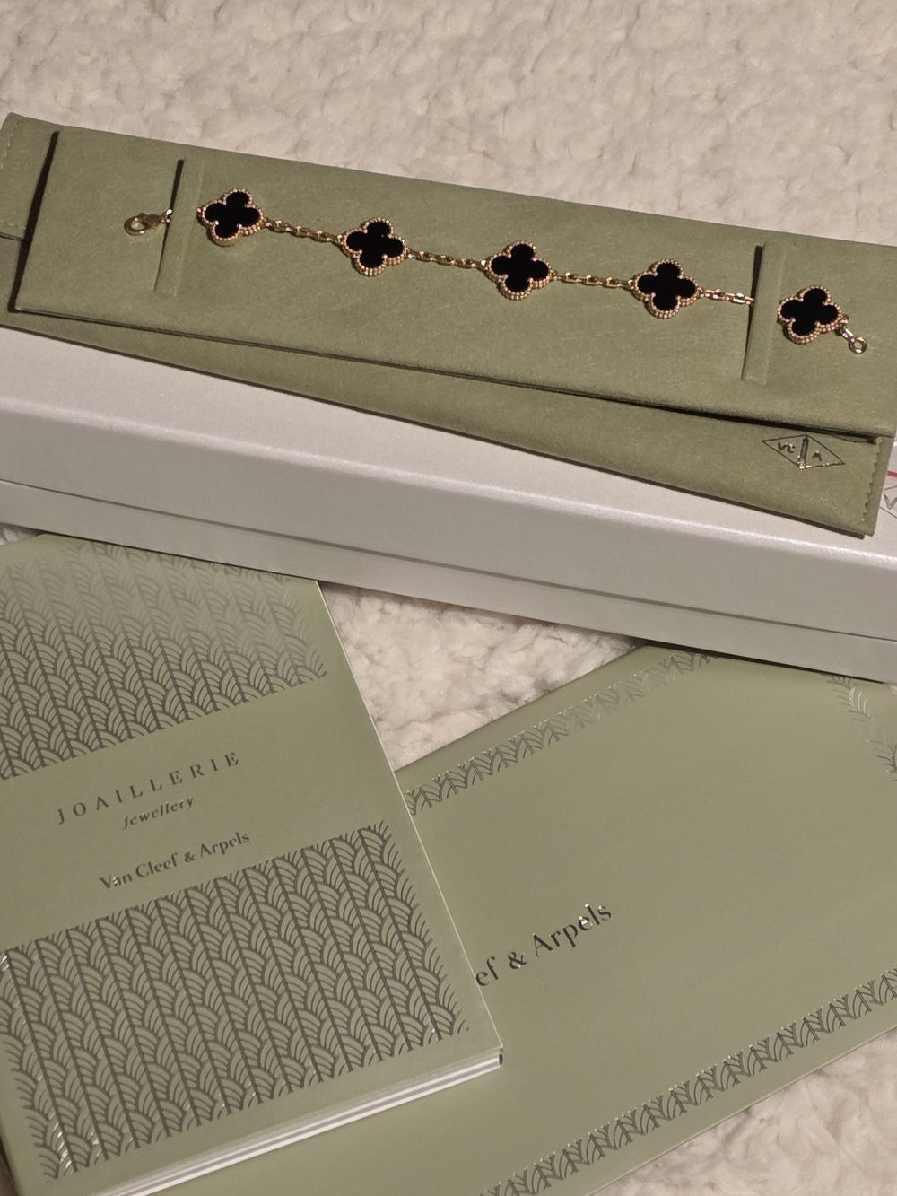 Van Cleef & Arpels Black Onyx Vintage Alhambra Bracelet - 5 Motifs
